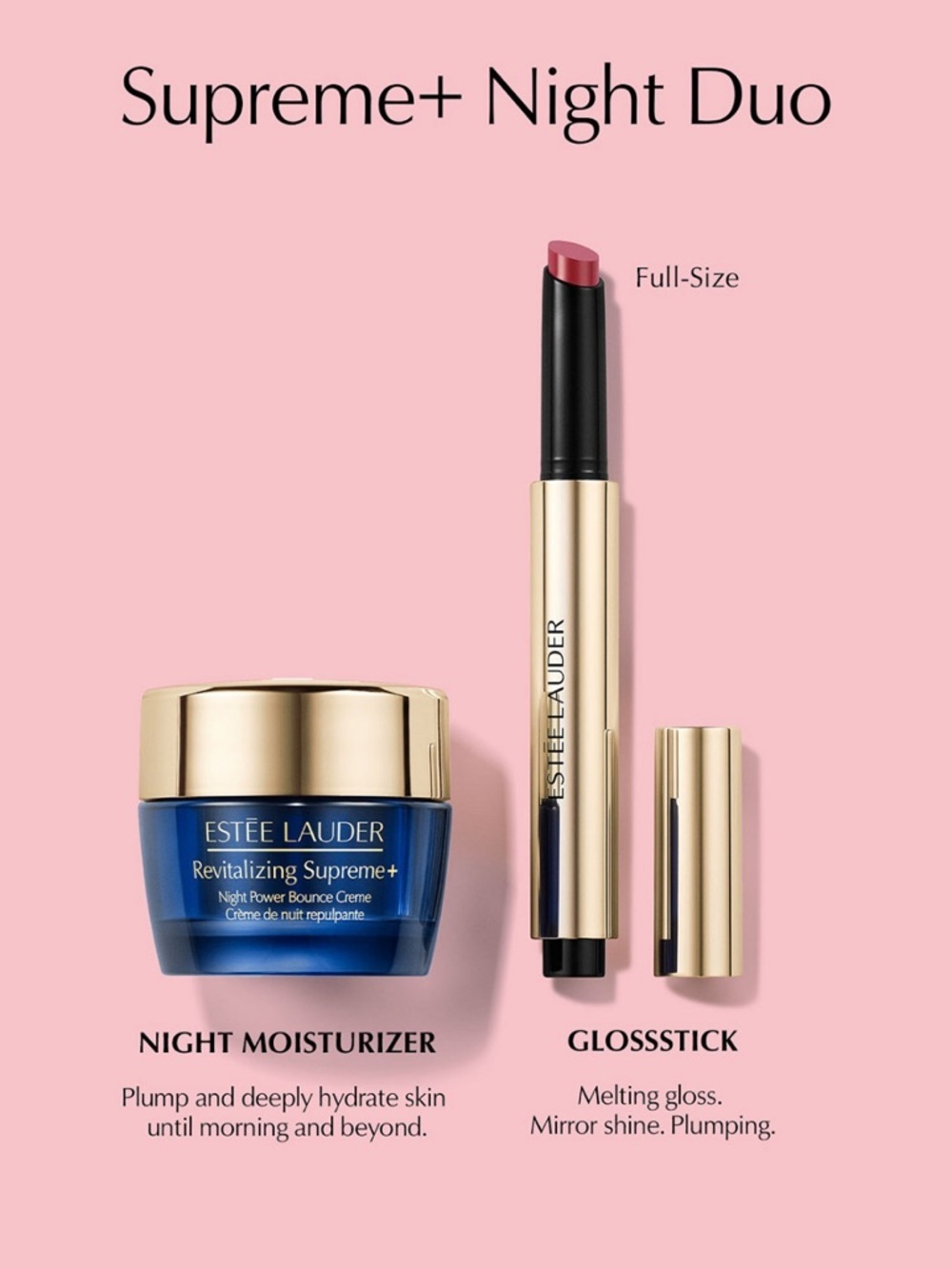 Estee Lauder Night Moisturizer & Lipstick Duo New - Picture 2 of 3